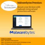 Malwarebytes Premium Antivirus box for advanced PC malware and ransomware protection