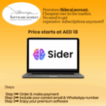 Sider AI PRO Account interface with ChatGPT 4.0 Turbo, Claude AI, and ChatPDF tools