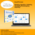 SmartPLS software interface showing PLS-SEM modeling and visualization tools