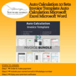 Auto Calculation Invoice Templates pack for Microsoft Excel and Word with setup guide