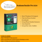 Business Sender Pro software interface for bulk messaging, attachments, and auto replies
