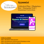 BypassAI Unlimited Plan dashboard for AI detection removal and human-like text enhancement