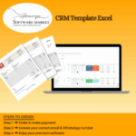 CRM Excel Template showing dashboard and task tracking for customer management