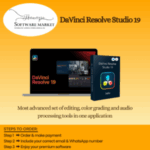 DaVinci Resolve Studio software interface for video editing, color grading, and audio processing
