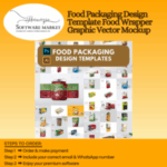 Graphic vector mockup for food packaging design, featuring editable layers and high-resolution graphics.
