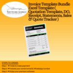 Invoice Template Bundle with Excel templates for sales tracking, quotations, and receipts