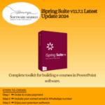 iSpring Suite e-learning software interface for Windows 64-bit with interactive course design