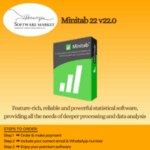 Minitab 22 software interface on Windows for statistical data analysis and forecasting