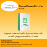 Movavi Screen Recorder interface showing desktop recording on Windows PC