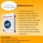 pdfFactory Pro v9.0 software box for easy and efficient PDF creation on Windows