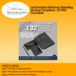 132 Premium Stationery Branding Mockup Templates in 3D for professional presentations and branding showcase.