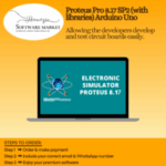 Proteus Pro 8.17 SP2 interface showing Arduino Uno circuit design for Windows