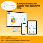 Survey Management System interface with drag and drop form builder and analytics dashboard