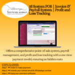 3S POS System software dashboard showing invoicing, payroll, and profit-loss features for retail businesses