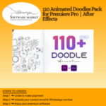 110 Animated Doodles Pack for Premiere Pro and After Effects with diverse doodles for creative video projects