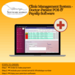 Clinic Management System interface for doctor-patient management and payslip generation on Windows