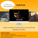 Dark Souls PC game cover featuring a dark fantasy setting with a warrior in armor