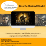 Deus Ex Mankind Divided PC game cover showing Adam Jensen in a dystopian world