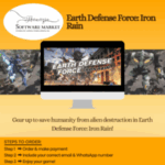 Earth Defense Force Iron Rain PC game cover showing EDF soldier in battle scene