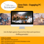 Gene Rain PC game cover featuring futuristic characters in a war-torn environment