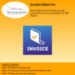 Invoice Maker Pro app for Android showing professional invoice template and mobile interface
