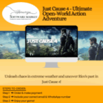 Just Cause 4 cover art featuring explosive action and open-world gameplay