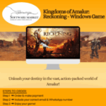 Kingdoms of Amalur: Reckoning Windows game cover featuring vibrant landscapes and action-packed combat