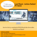 Lost Planet PC game cover featuring a frozen landscape with alien creatures and combat scenes