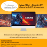 Mass Effect PC game box featuring a sci-fi adventure in a vast galaxy