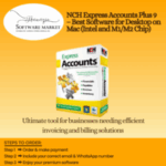 NCH Express Accounts Plus software box for Mac with Intel and M1/M2 chip support