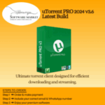 uTorrent Pro interface showing no ads and direct stream player on Windows