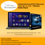 CyberLink PowerDVD Ultra 2025 interface showcasing Blu-ray and streaming playback features