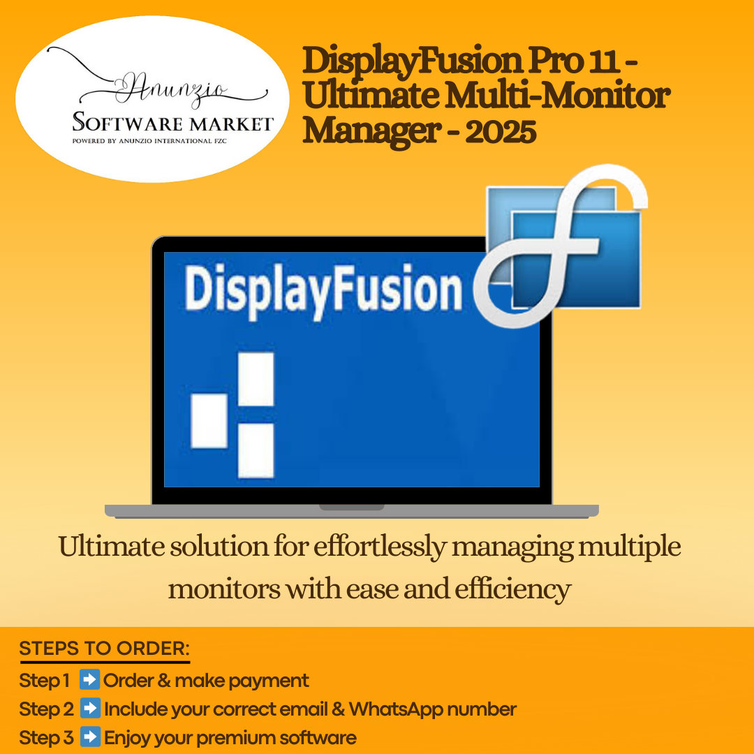 DisplayFusion Pro interface with dual monitor setup and custom taskbars
