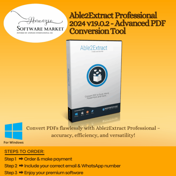 Able2Extract Professional interface showing PDF to Excel conversion