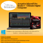 Acoustica Mixcraft Pro Studio 9 software interface with loop library for music production