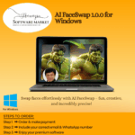 AI FaceSwap software box for seamless face-swapping on Windows using advanced AI
