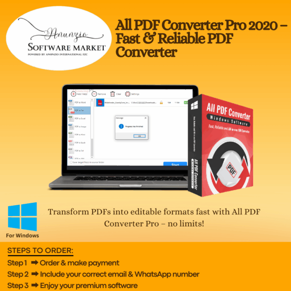 All PDF Converter Pro interface for converting PDF files into multiple editable formats