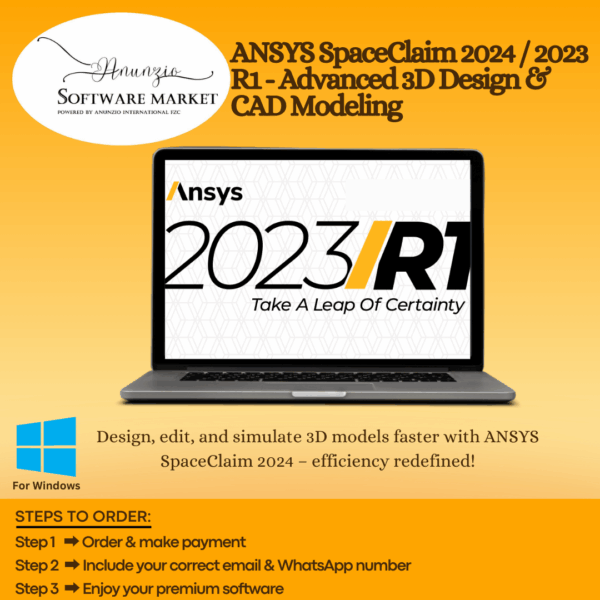 ANSYS SpaceClaim interface showing 3D CAD modeling features