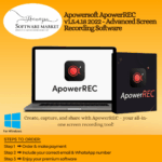 Apowersoft ApowerREC screen recording interface with webcam and audio capture features