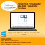 Arclab Web Form Builder interface showing drag-and-drop tools for HTML and PHP forms