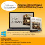 Ashampoo Home Design 9 interface displaying a detailed 3D house model with furniture and lighting