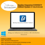Bentley Descartes CONNECT Edition workspace showing 3D modeling and terrain editing tools