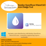 Bentley OpenFlows WaterCAD interface showing hydraulic modeling and water system design