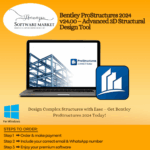 Bentley ProStructures 2025 software interface for 3D structural steel and concrete design