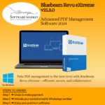 Bluebeam Revu eXtreme PDF software box for document editing, collaboration, and conversion