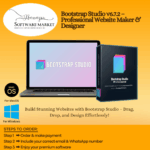 Bootstrap Studio website design software interface with drag-and-drop layout builder