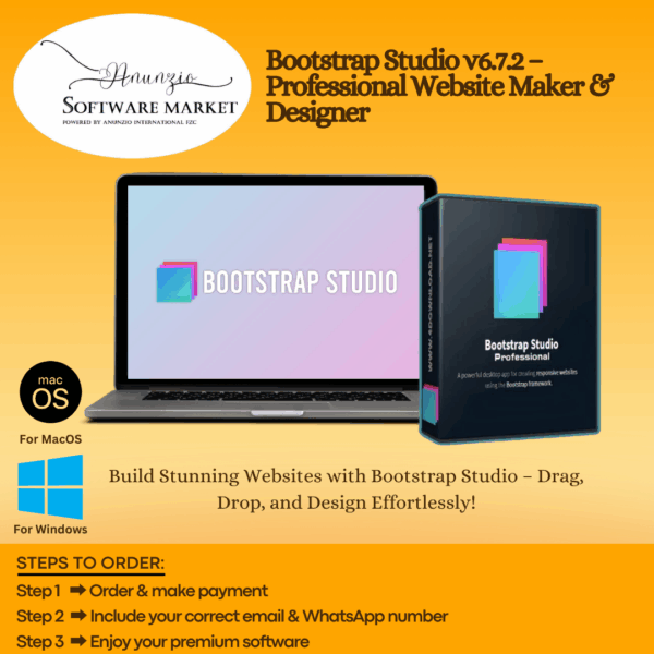 Bootstrap Studio website design software interface with drag-and-drop layout builder