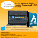 Bricsys BricsCAD Ultimate interface showing 2D drafting and 3D modeling tools