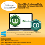 ChemOffice Professional Suite interface for managing chemical data, reactions, and biological workflows