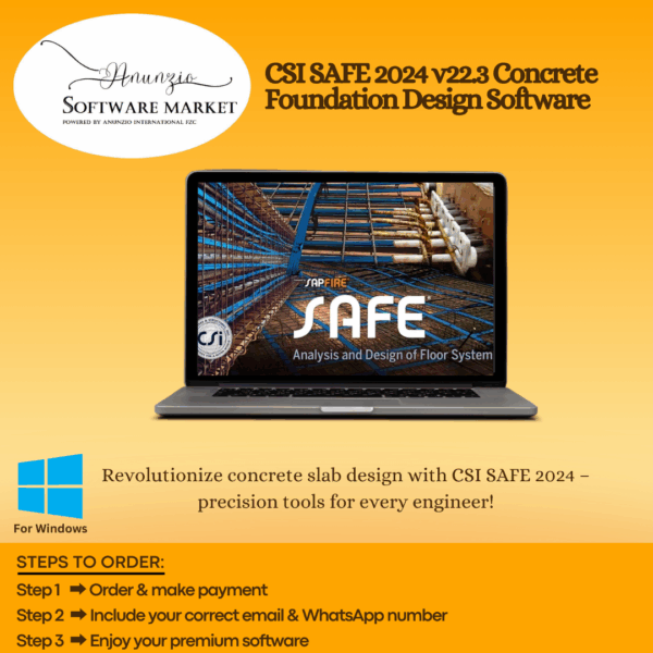 CSI SAFE software interface for concrete foundation design with advanced modeling and analysis features.